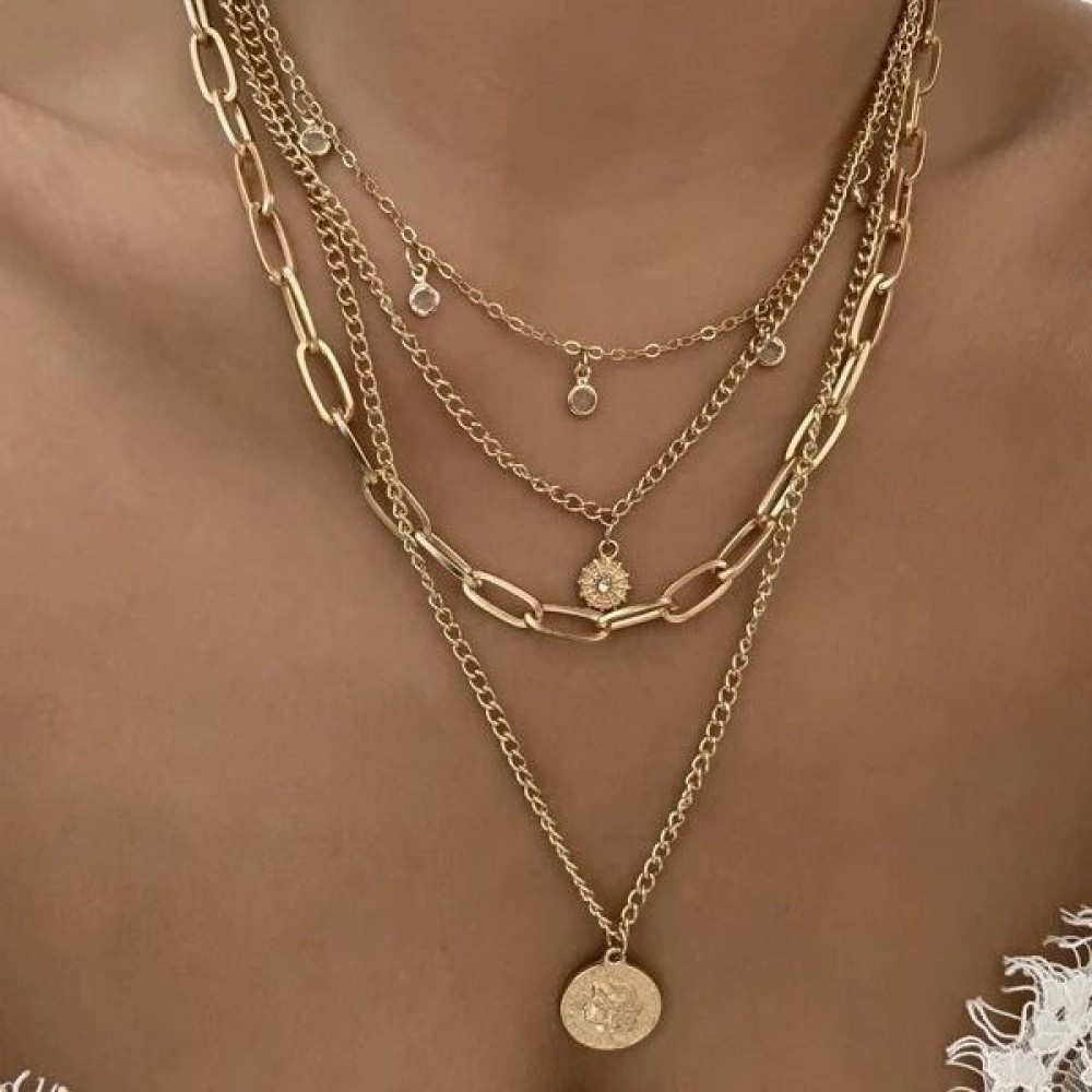 Layered Pendant Necklace Aesthetic - Кулон-подвеска в богемном стиле с изображением