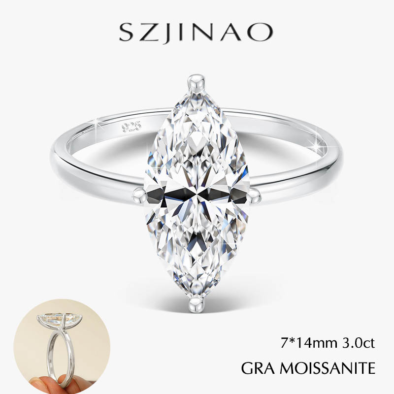 Moissanite Engagement Ring 1 Carat - Обручальное кольцо GRA 2/3CT с муассанитом