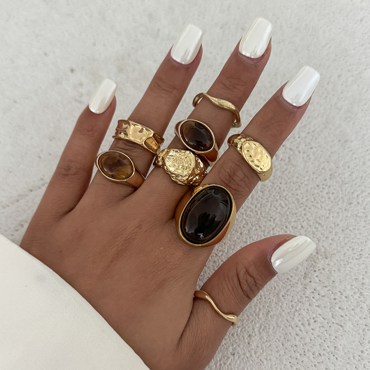Vintage Punk Knuckle Rings Set - 8 шт./компл. винтажные металлические кольца на