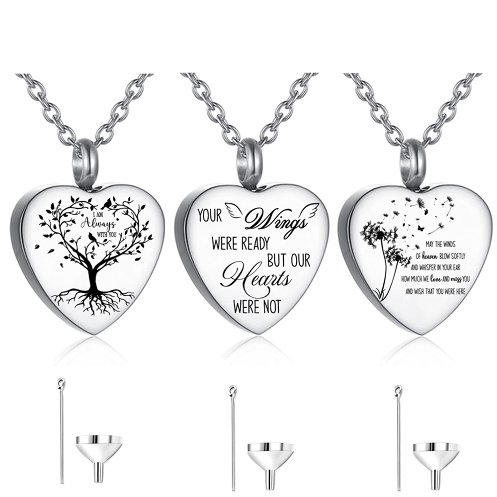 Heart Locket Necklace Photo - 3-стильное ожерелье-урна из нержавеющей стали для