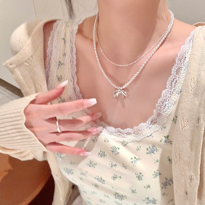 Layered Pendant Necklace Aesthetic - Модное винтажное ожерелье-чокер с подвеской в