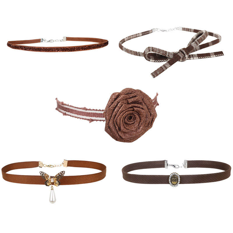Pearl Choker Necklace Vintage - Винтажное ожерелье-чокер с цветами для женщин,