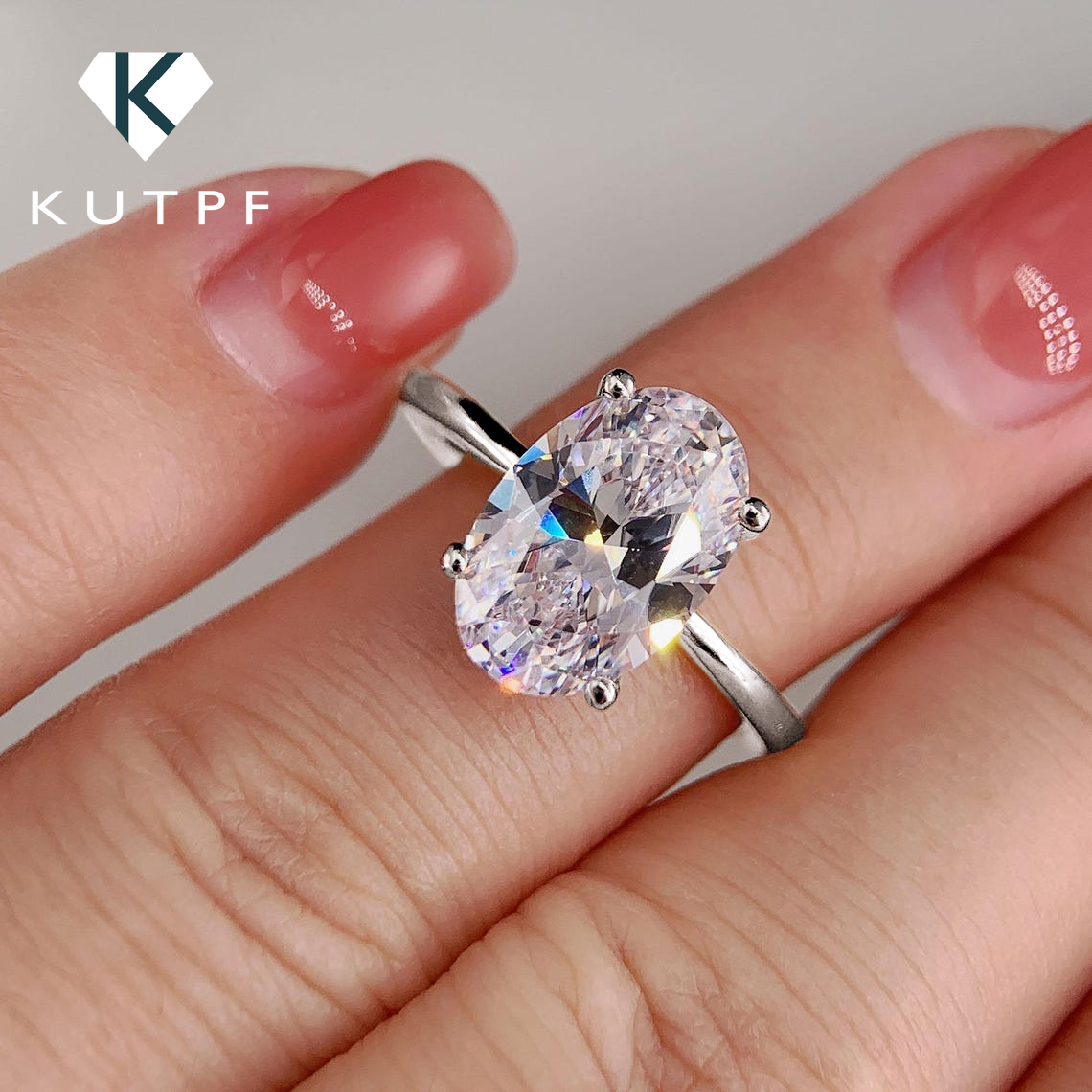 Moissanite Engagement Ring 1 Carat - Обручальные кольца с муассанитом овальной огранки