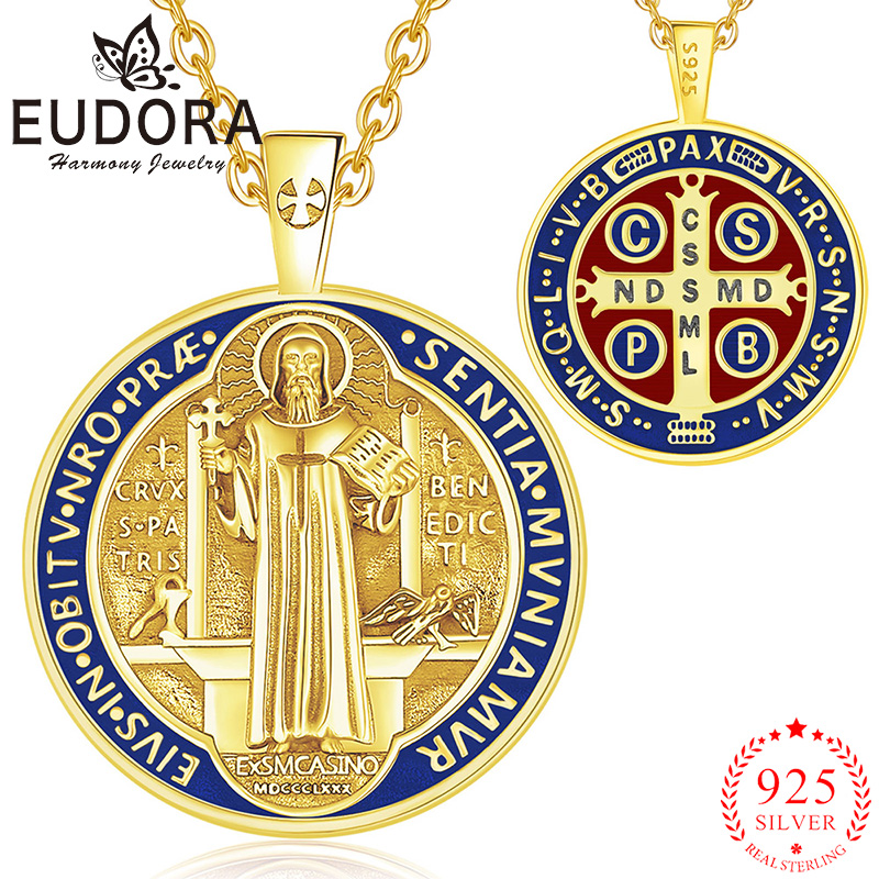 Cross Pendant Necklace Gold - Ожерелье Eudora из стерлингового серебра 925