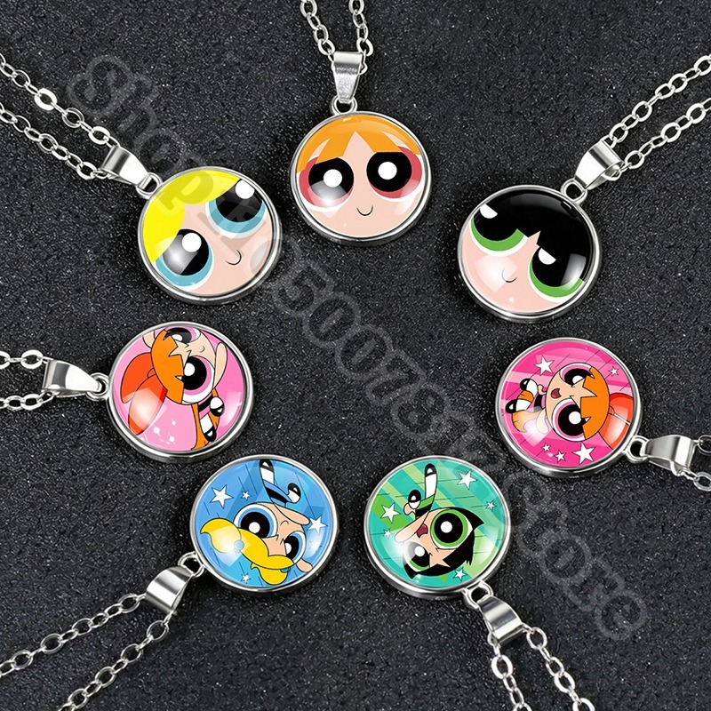 Anime Pendant Necklace - Кавайное ожерелье с изображением девочек-супергероев, милые