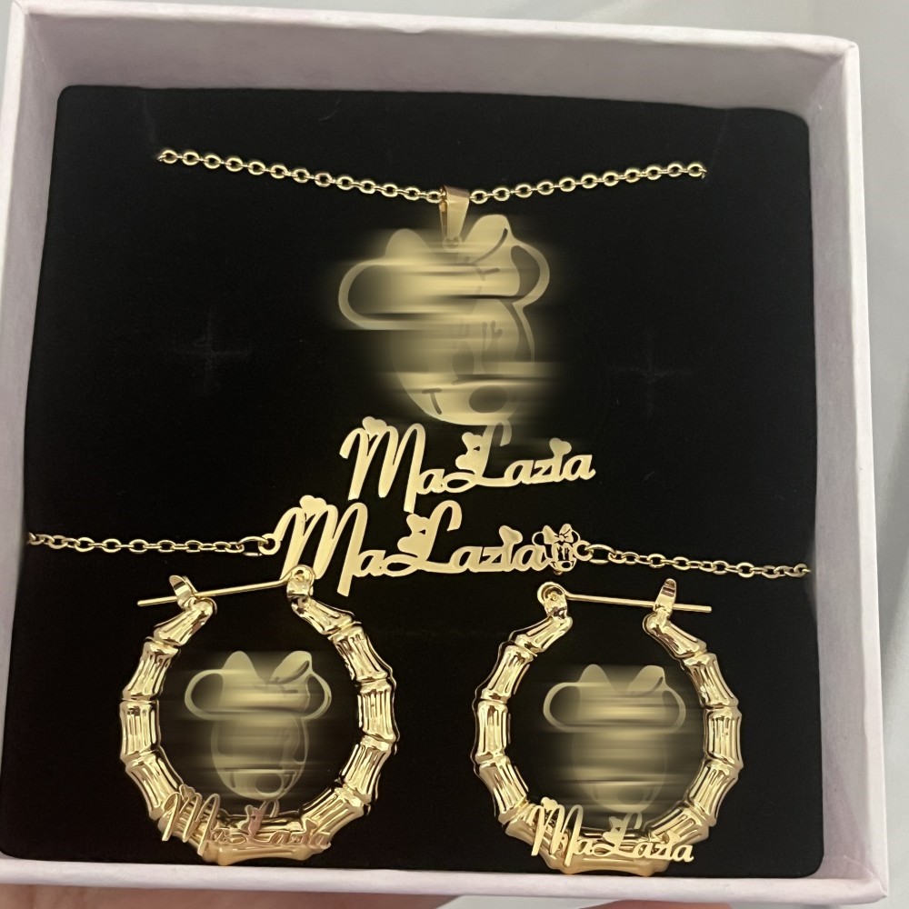 Custom Name Necklace Stainless Steel - Комплект ювелирных изделий DUOYING с персонажами
