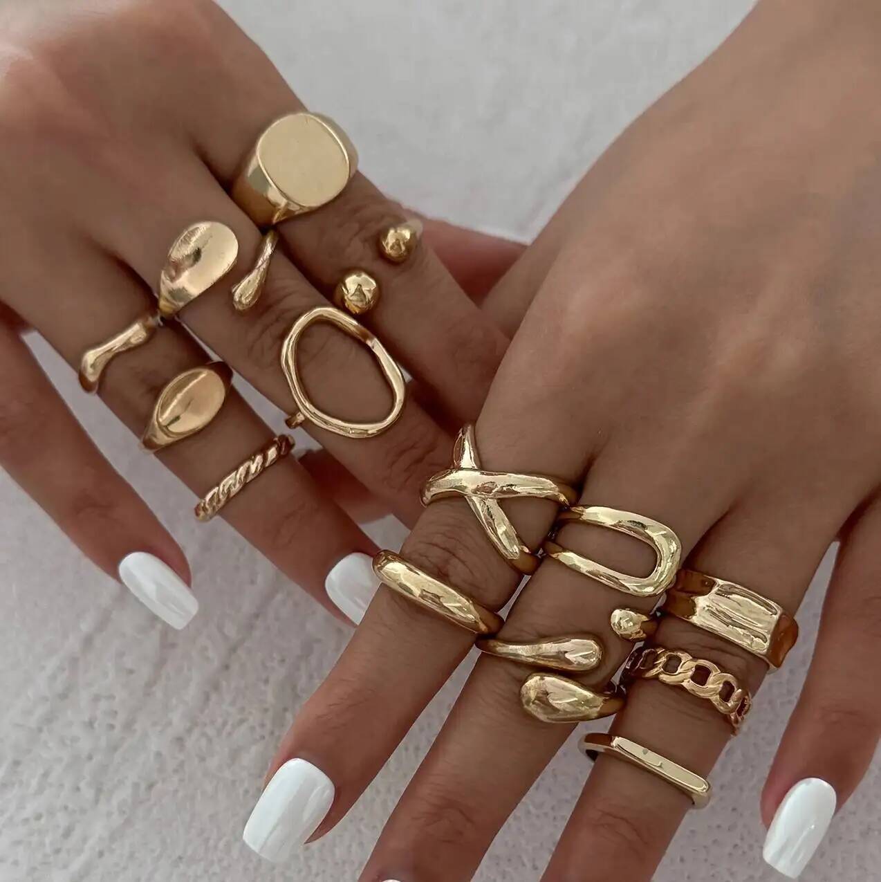 Vintage Punk Knuckle Rings Set - IngeSight.Z 14 шт./компл. хип-хоп панк нерегулярные