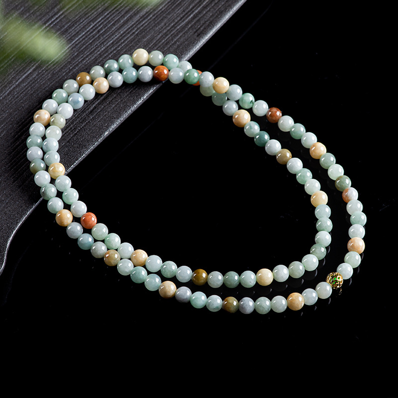 Bracelets - Браслет-ожерелье из бирманского жадеита: натуральные бусины,