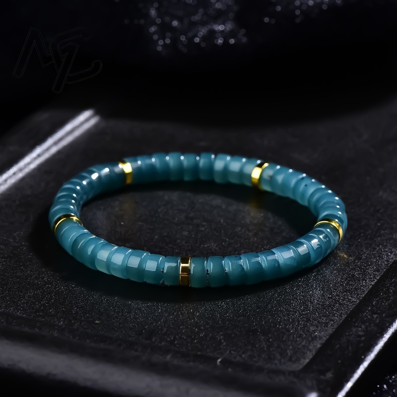 Bracelets - Браслет из натурального жадеита с бусинами-абакусами