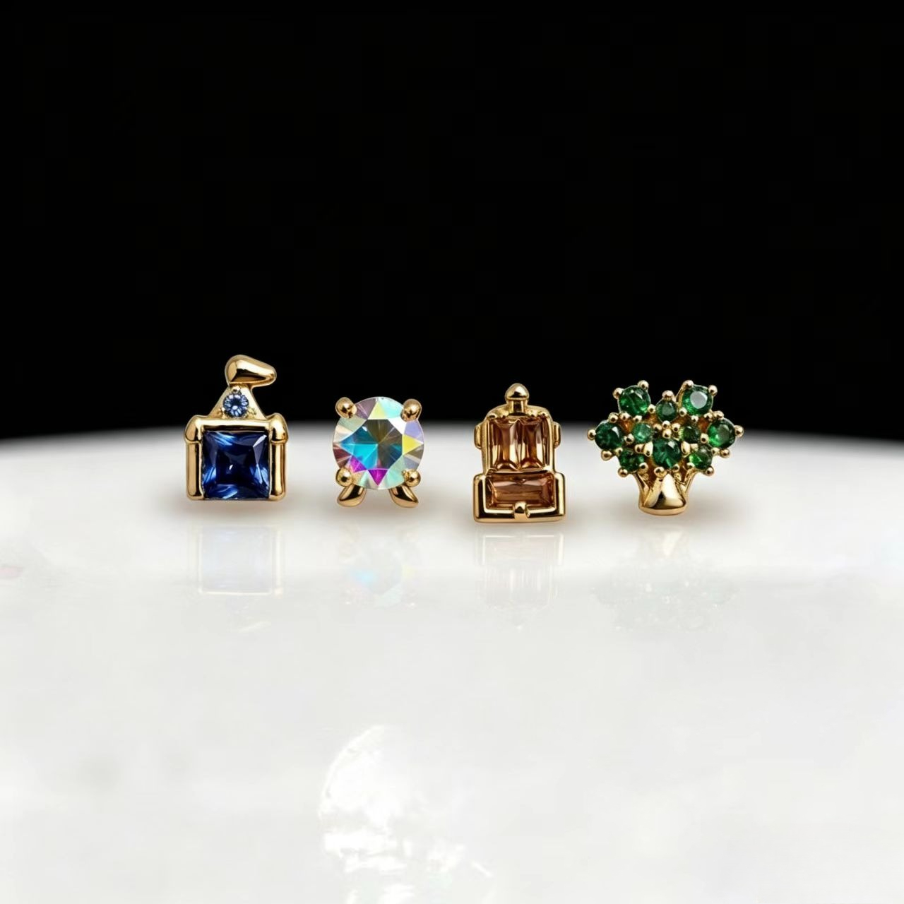Earrings - Новые изысканные милые серьги-гвоздики в стиле