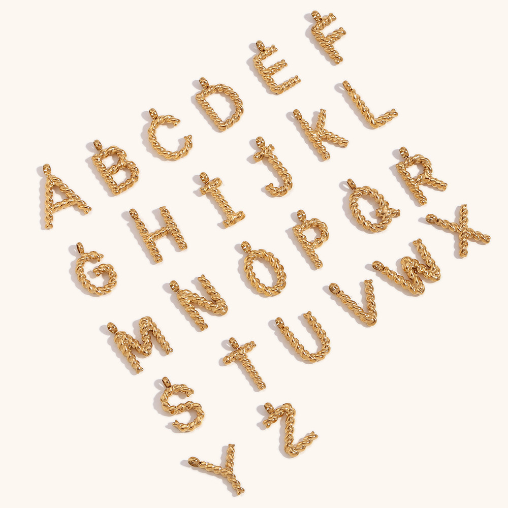 Initial Letter Necklace 18K Gold - Персонализированное ожерелье с 3d буквами, индивидуальное
