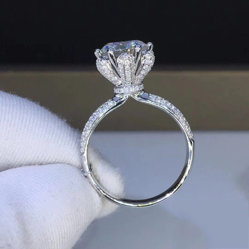 Moissanite Engagement Ring 1 Carat - Кольцо с морганитом и выращенным в