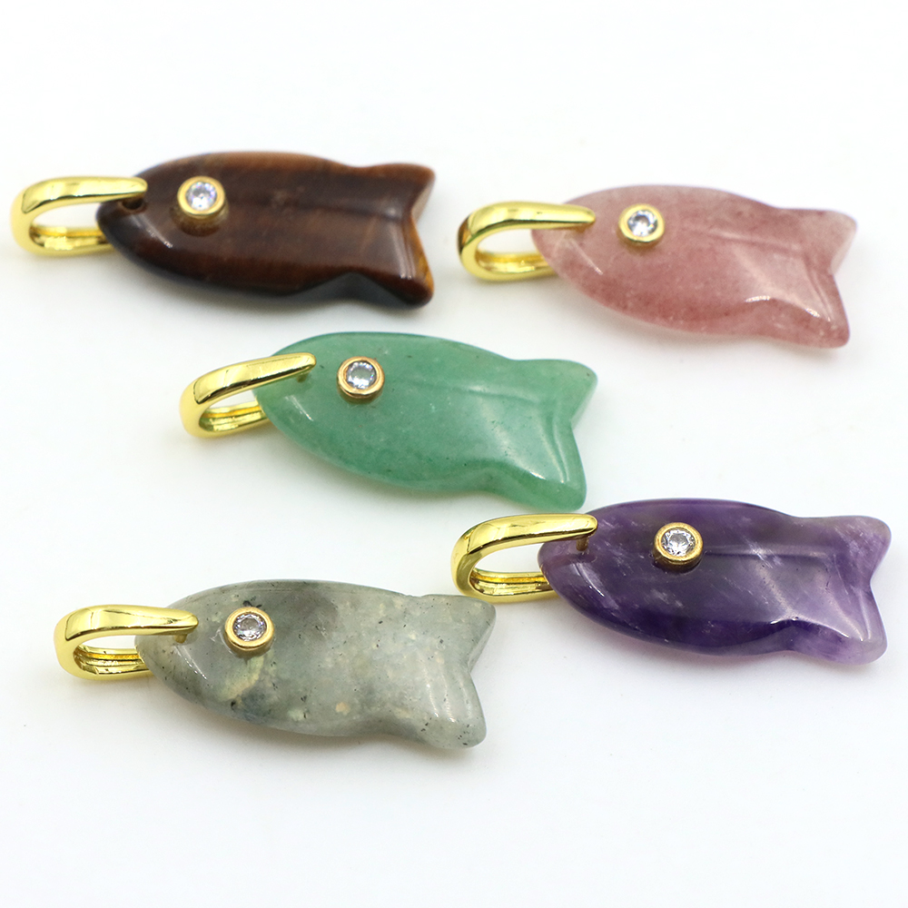Crystal Pendant Necklace Natural Stone - Подвеска из натурального камня в форме