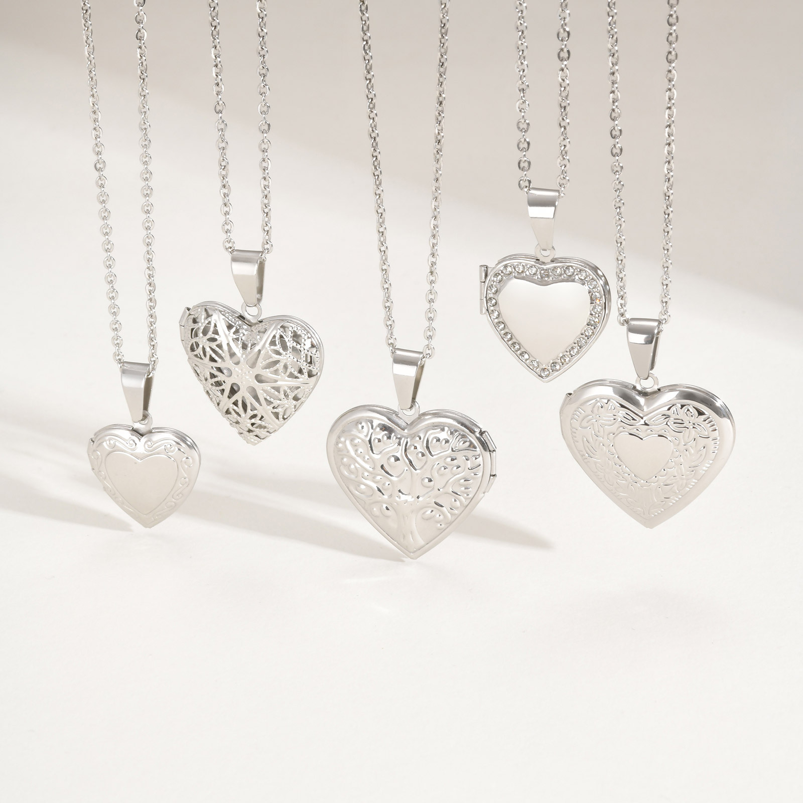 Heart Locket Necklace Photo - Vnox Never Fade серебряный цвет из