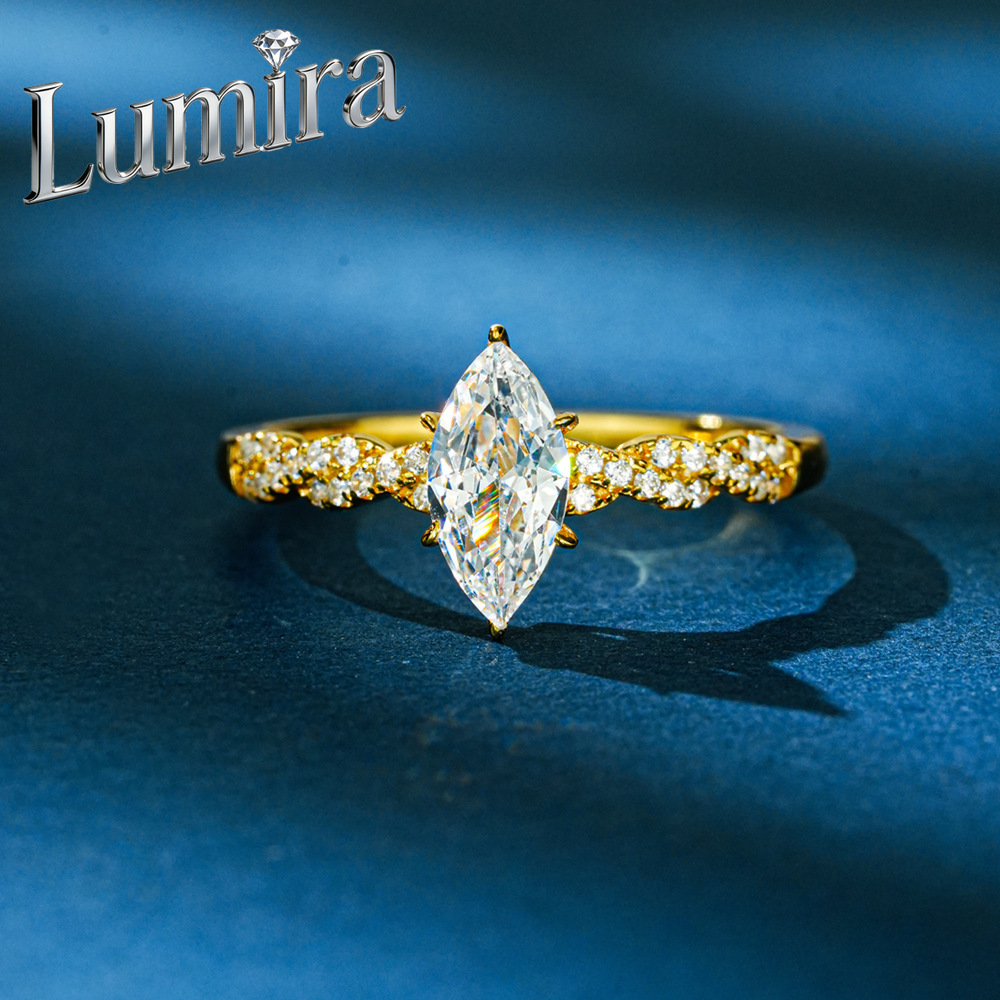 Moissanite Engagement Ring 1 Carat - Кольцо Lumira из 100% 18-каратного золота