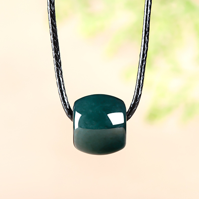 Necklaces - Натуральный бирманский изумруд глубокого синего цвета,