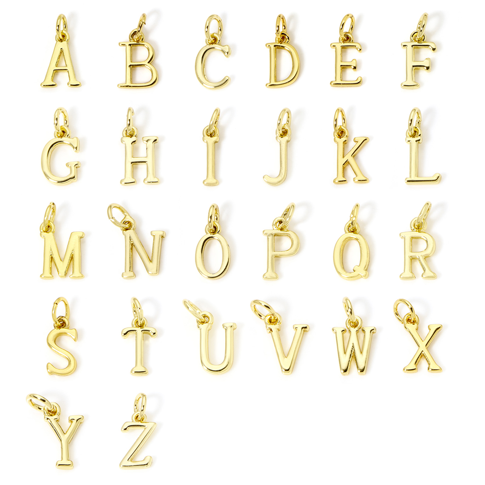 5 шт., латунные подвески, позо – обзор и цена Initial Letter Necklace 18K Gold