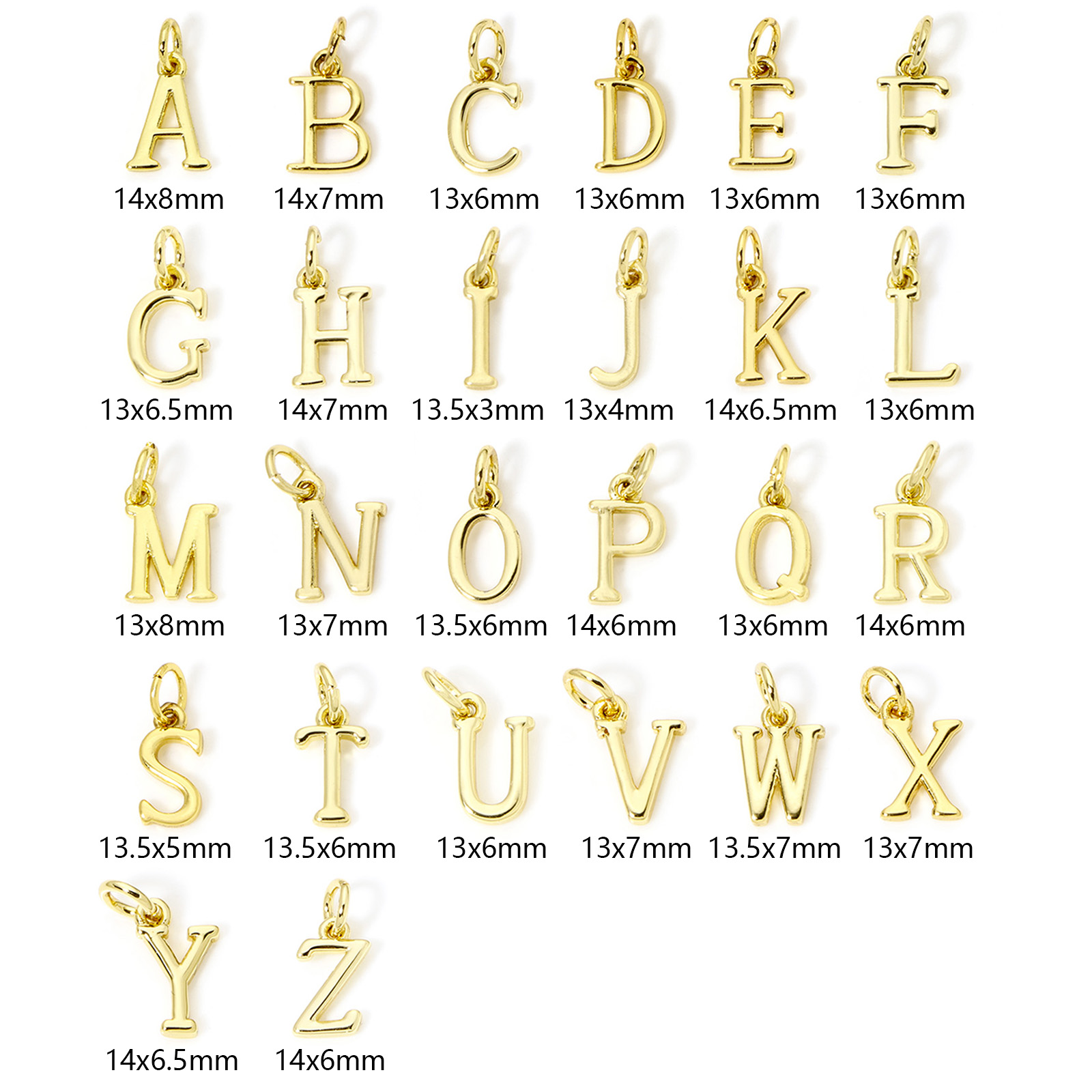 5 шт., латунные подвески, позо – обзор и цена Initial Letter Necklace 18K Gold
