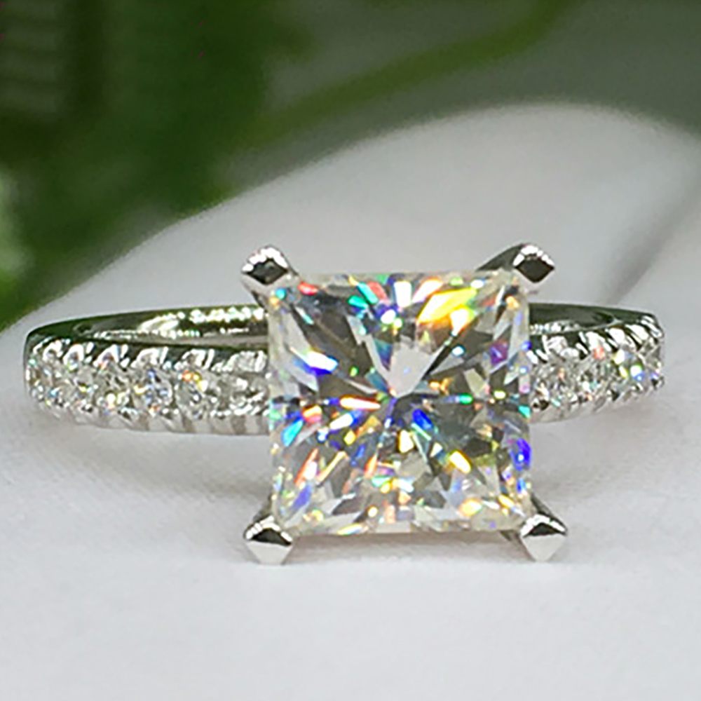 Кольцо из белого золота 10K Au – обзор и цена Moissanite Engagement Ring 1 Carat