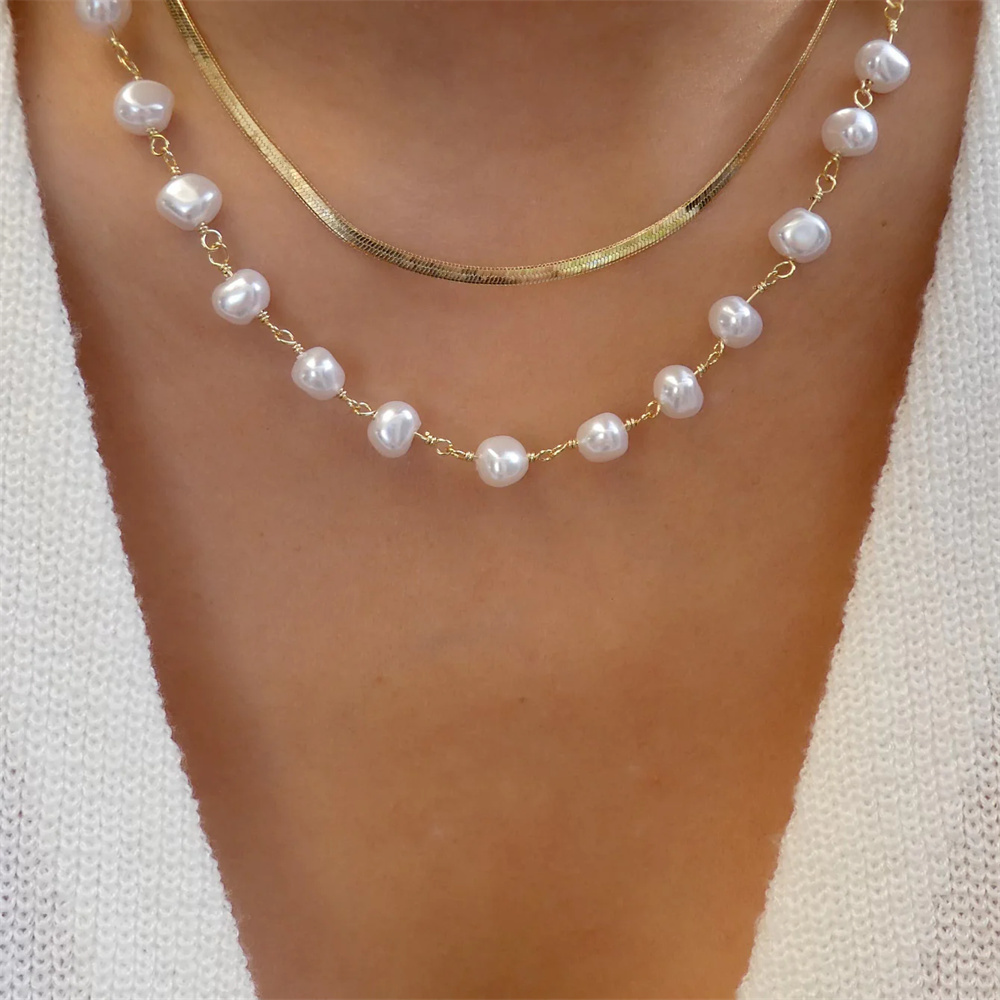 Модное многослойное ожерелье с – обзор и цена Pearl Choker Necklace Vintage