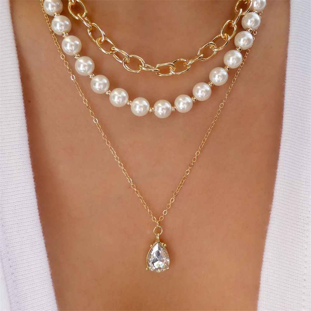 Модное многослойное ожерелье с – обзор и цена Pearl Choker Necklace Vintage