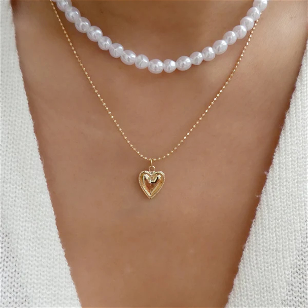 Модное многослойное ожерелье с – обзор и цена Pearl Choker Necklace Vintage