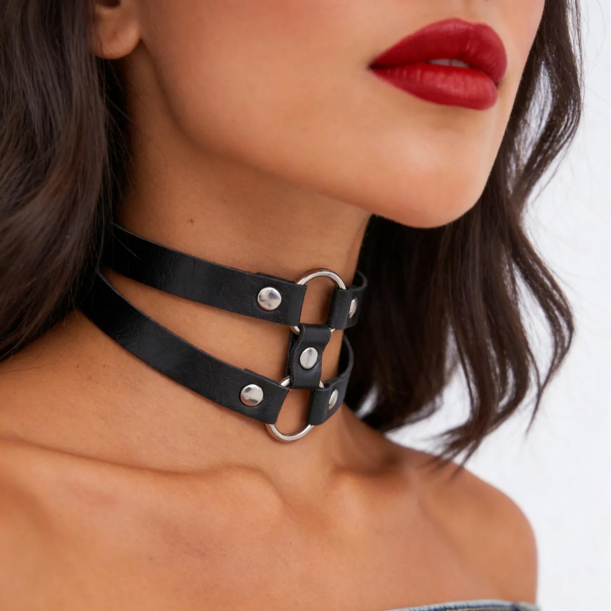 Модный чокер из искусственной  – обзор и цена Goth Punk Spike Choker