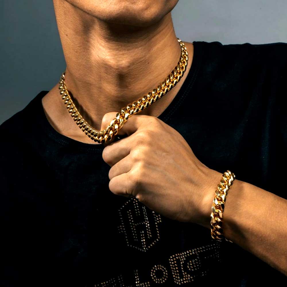 Позолоченное мужское тяжелое к – обзор и цена Cuban Link Chain 12Mm