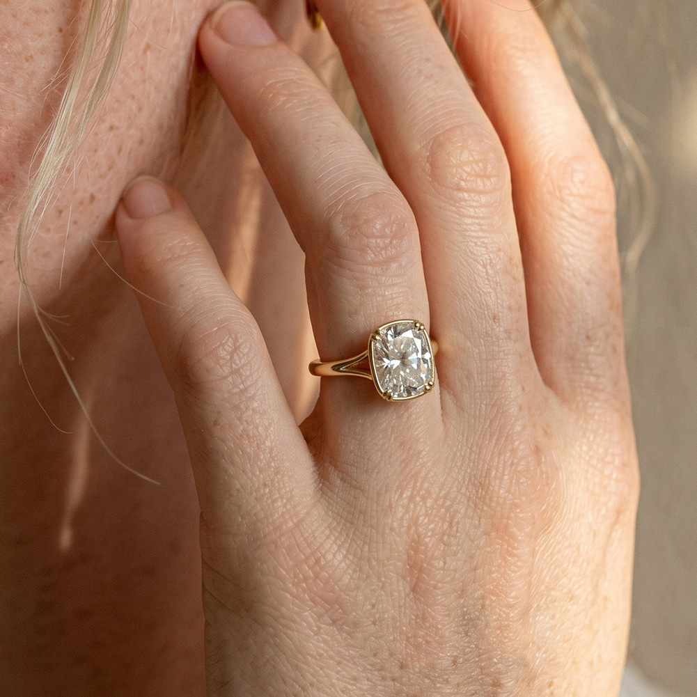 Кольцо из стерлингового серебр – обзор и цена Moissanite Engagement Ring 1 Carat