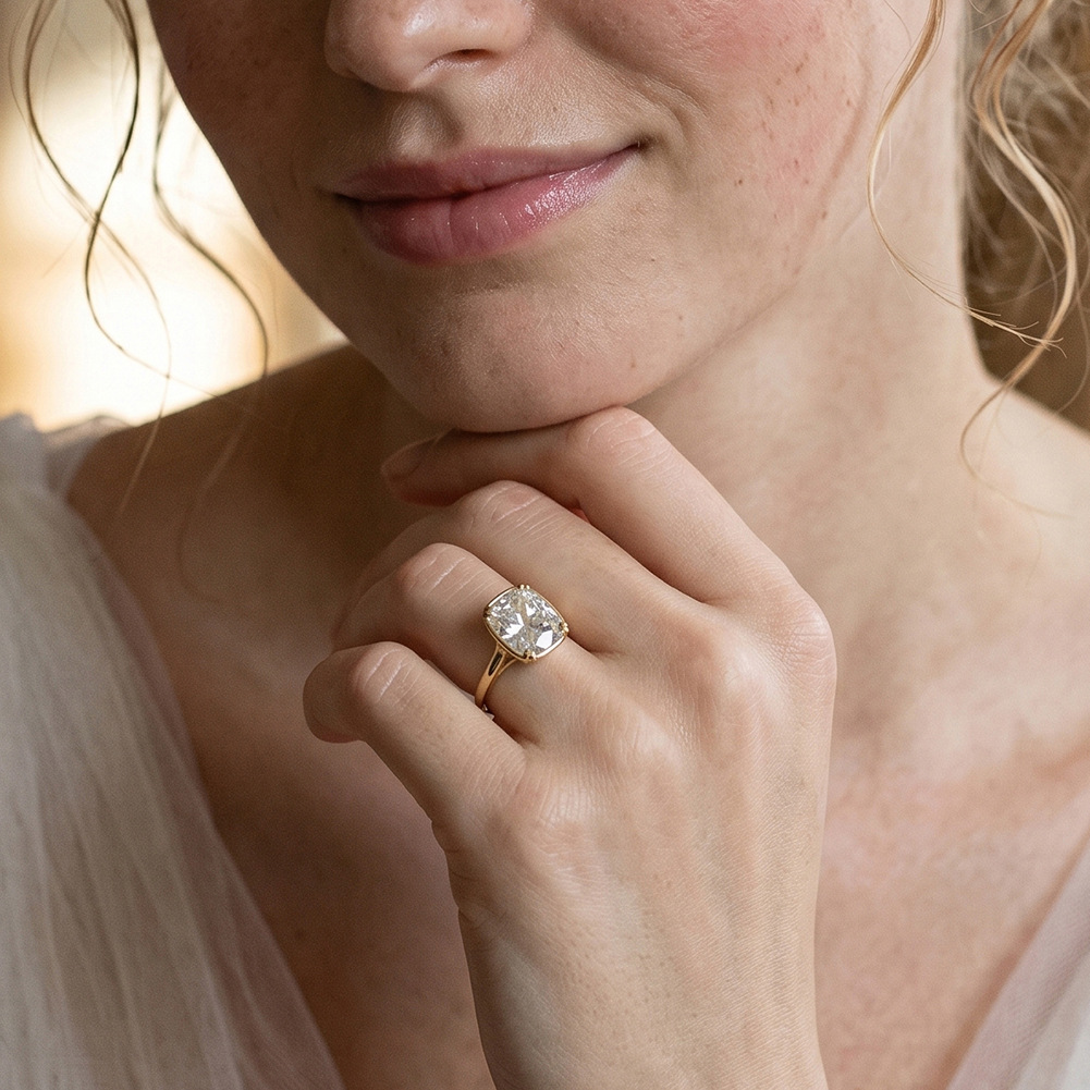Кольцо из стерлингового серебр – обзор и цена Moissanite Engagement Ring 1 Carat