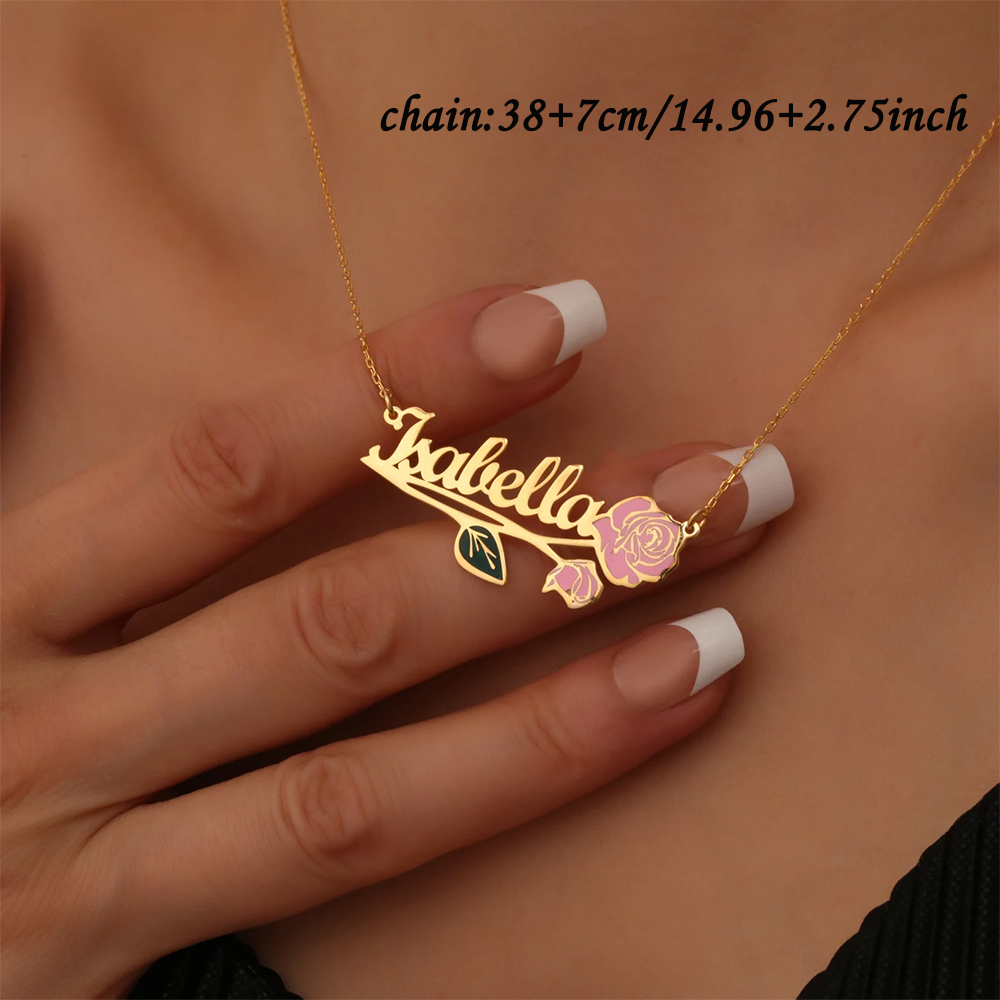 Персонализированное красочное  – обзор и цена Custom Name Necklace Stainless Steel