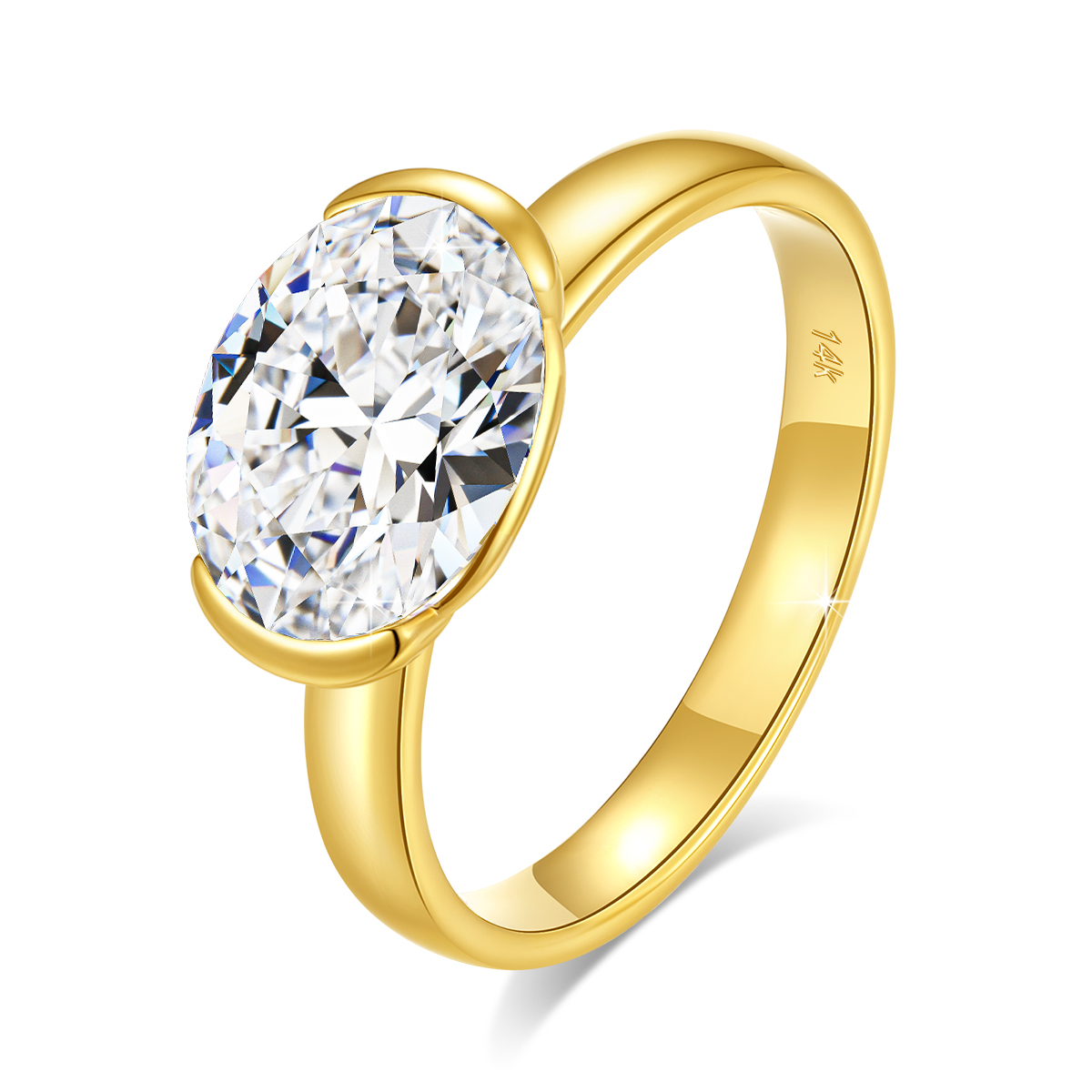 Сертифицированное золото 14 ка – обзор и цена Moissanite Engagement Ring 1 Carat