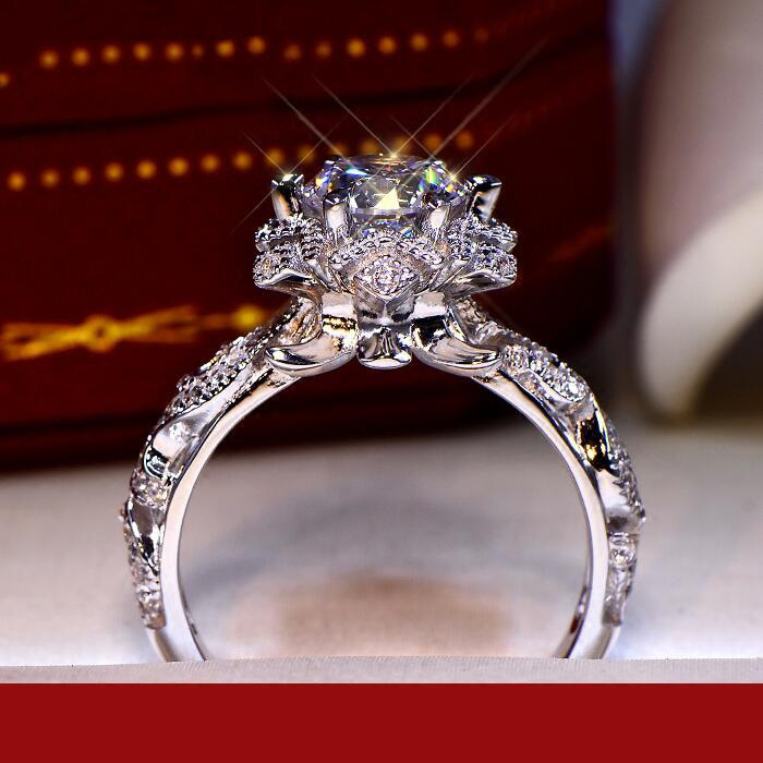 Кольцо из стерлингового серебр – обзор и цена Moissanite Engagement Ring 1 Carat