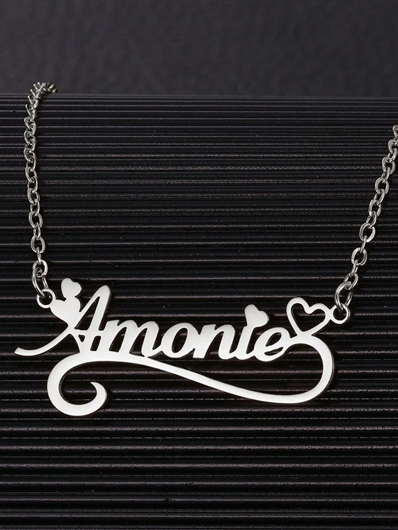Ожерелье с полым сердцем женск – обзор и цена Custom Name Necklace Stainless Steel