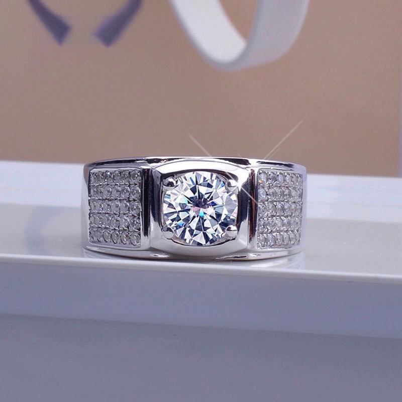 Новое мужское кольцо с четырьм – обзор и цена Moissanite Engagement Ring 1 Carat