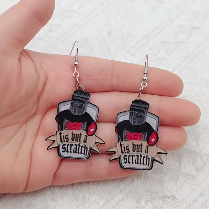 10 шт. акриловых черно-белых с – обзор и цена Earrings