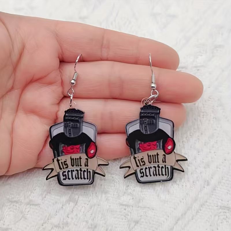 10 шт. акриловых черно-белых с – обзор и цена Earrings