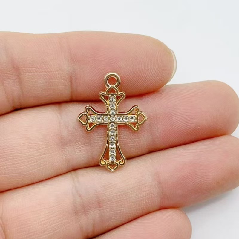 10 шт. Золотые кулоны-крестики – обзор и цена Cross Pendant Necklace Gold