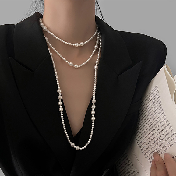 Винтажное длинное многослойное – обзор и цена Pearl Choker Necklace Vintage