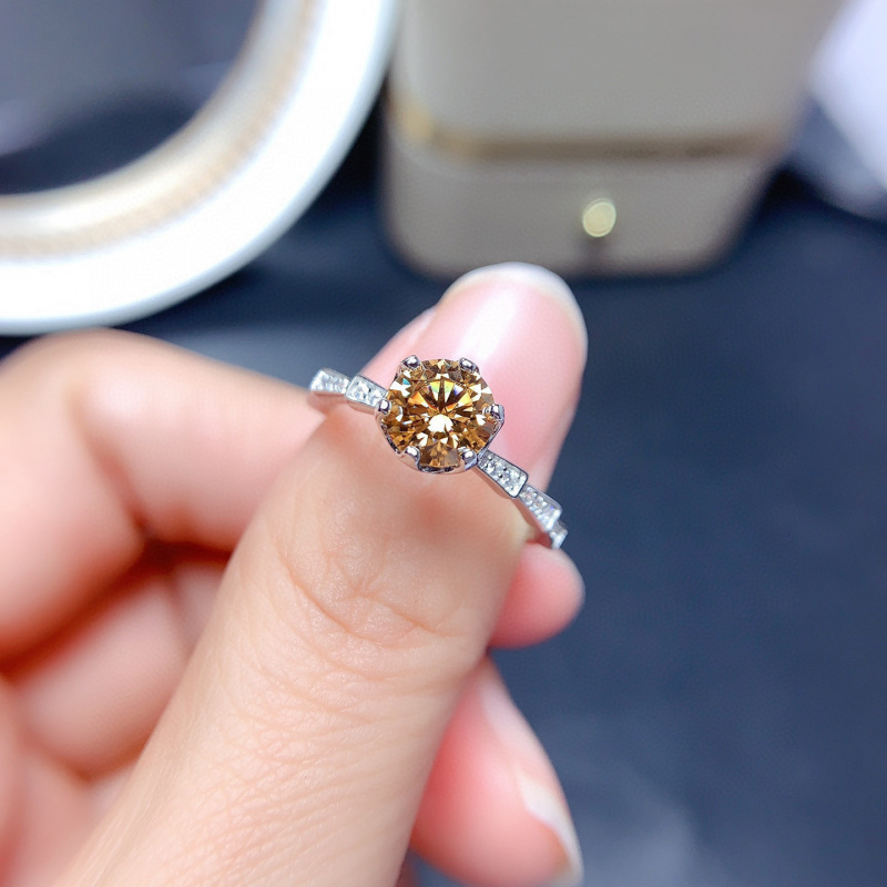 Кольцо с морганитом и выращенн – обзор и цена Moissanite Engagement Ring 1 Carat