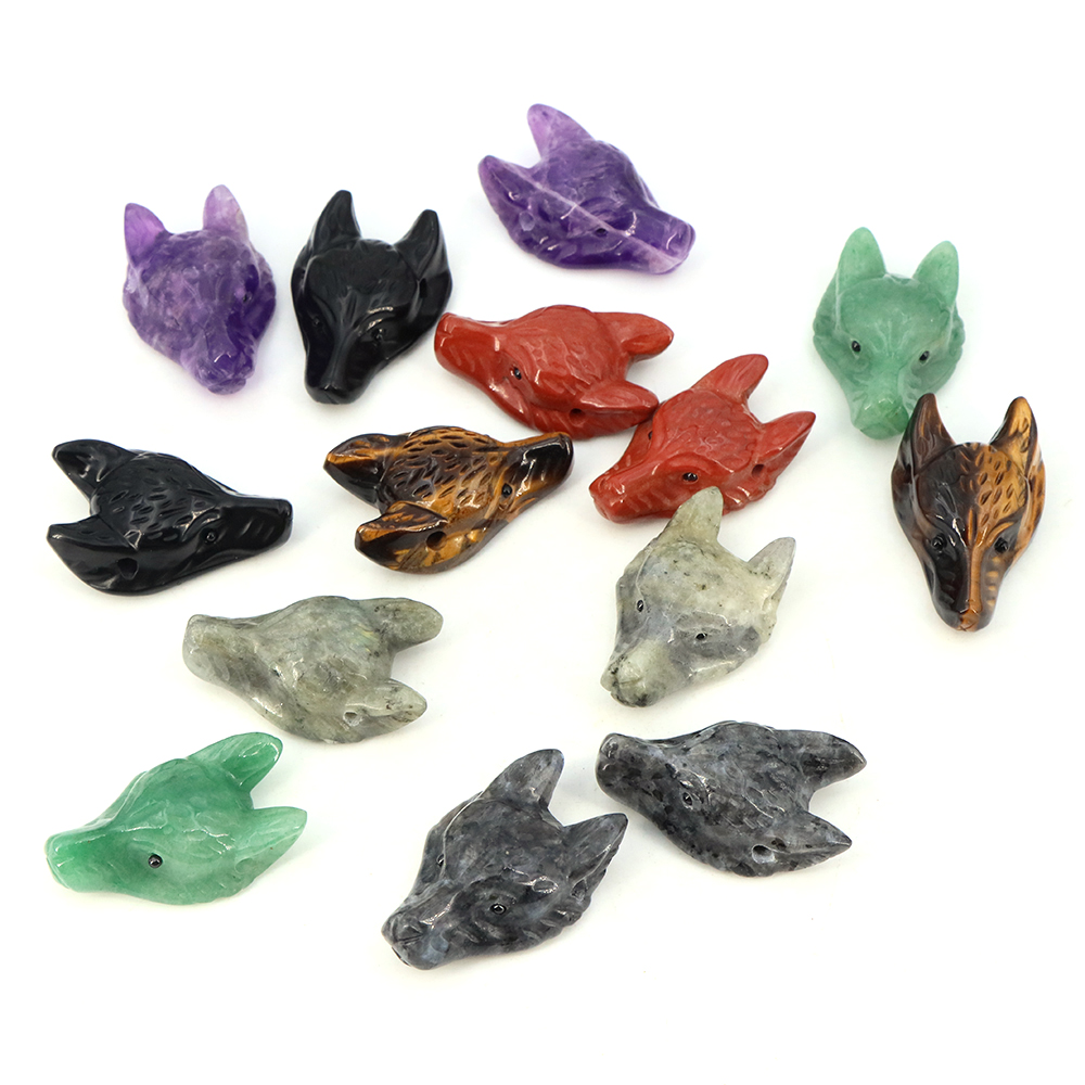 40 мм голова волка, каменный к – обзор и цена Crystal Pendant Necklace Natural Stone
