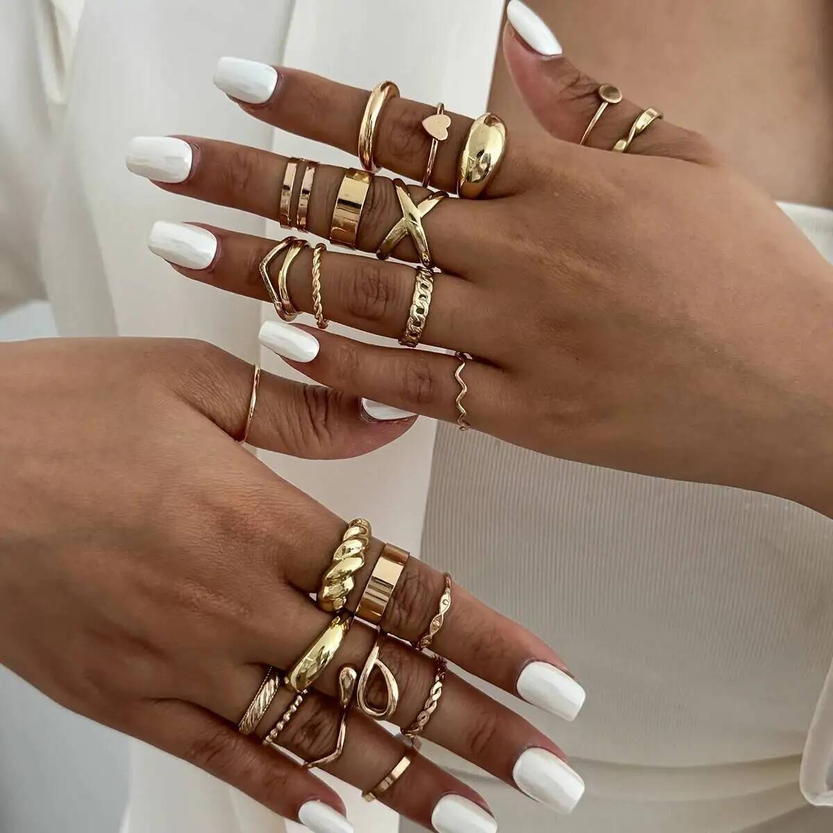 KunJoe, 24 шт./компл., модные  – обзор и цена Vintage Punk Knuckle Rings Set