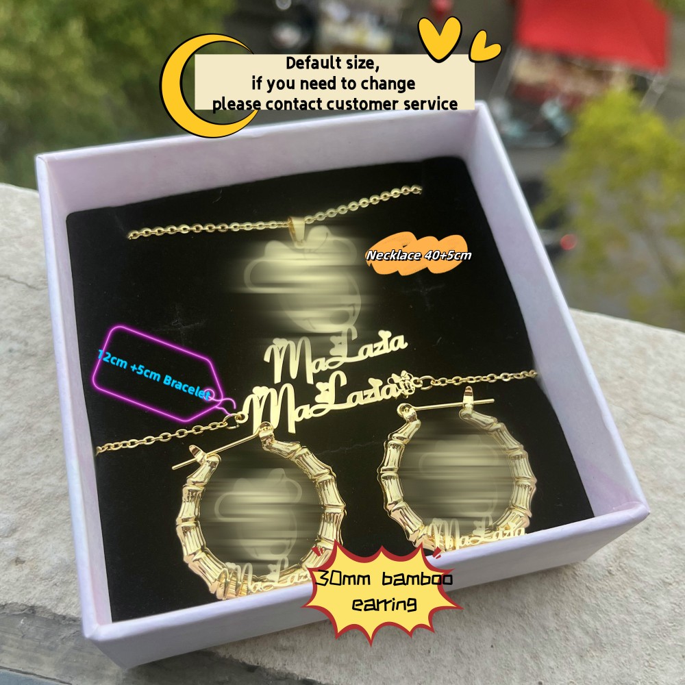 Комплект ювелирных изделий DUO – обзор и цена Custom Name Necklace Stainless Steel