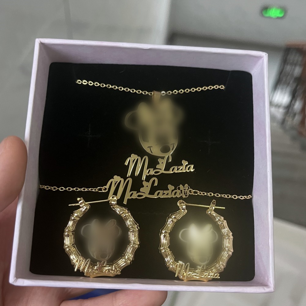 Комплект ювелирных изделий DUO – обзор и цена Custom Name Necklace Stainless Steel