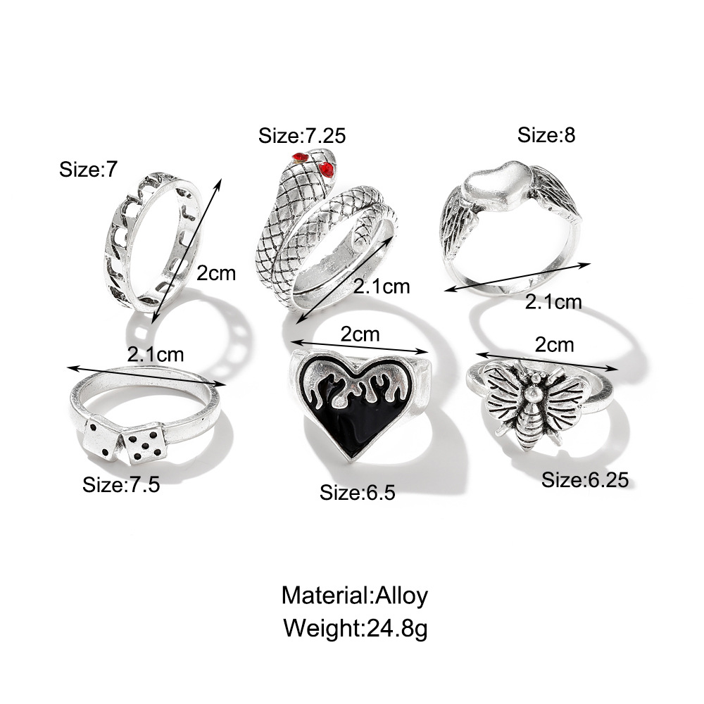 Набор из 6 винтажных панк-коле – обзор и цена Vintage Punk Knuckle Rings Set