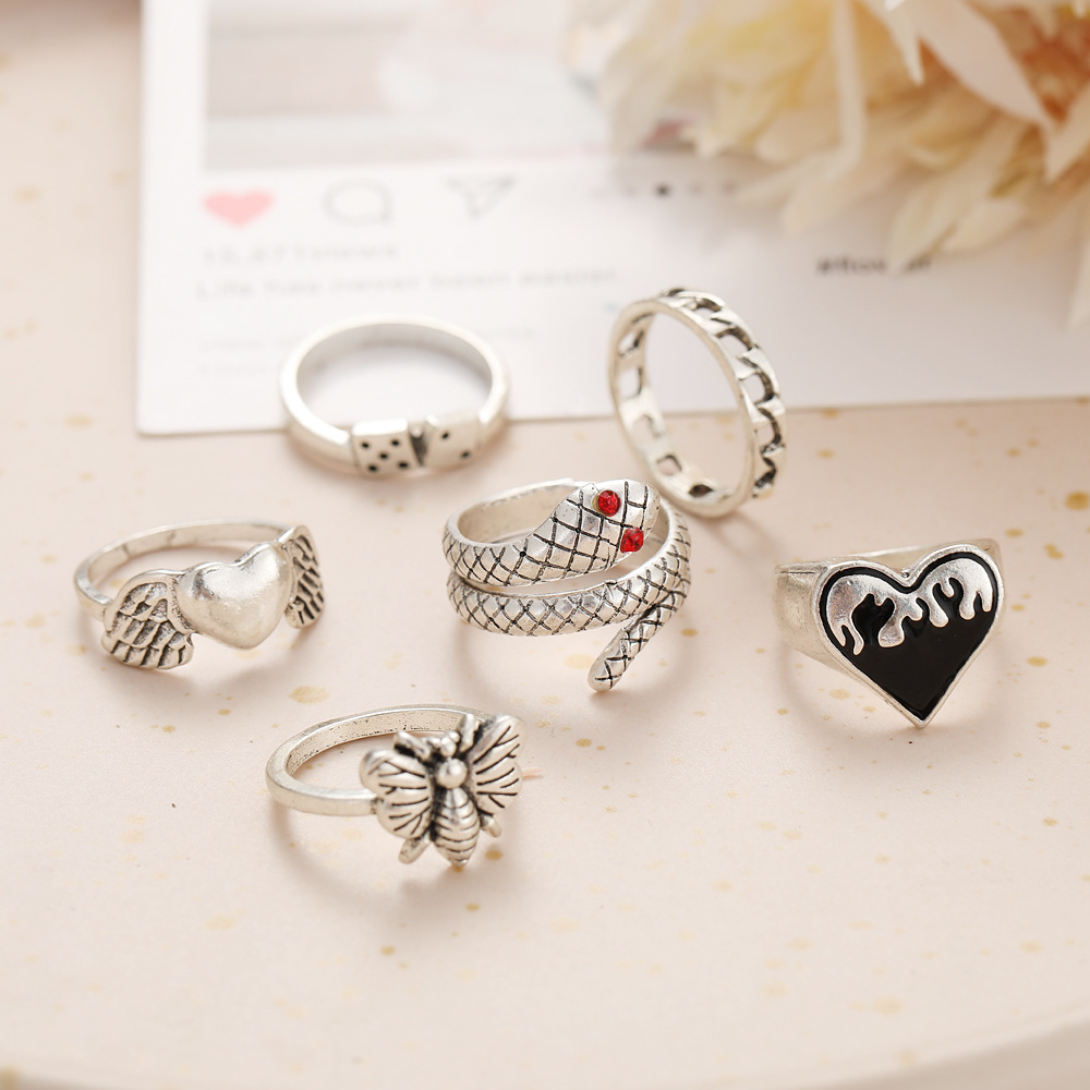 Набор из 6 винтажных панк-коле – обзор и цена Vintage Punk Knuckle Rings Set