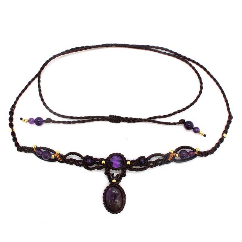 Кристаллическое плетеное ожере – обзор и цена Crystal Pendant Necklace Natural Stone