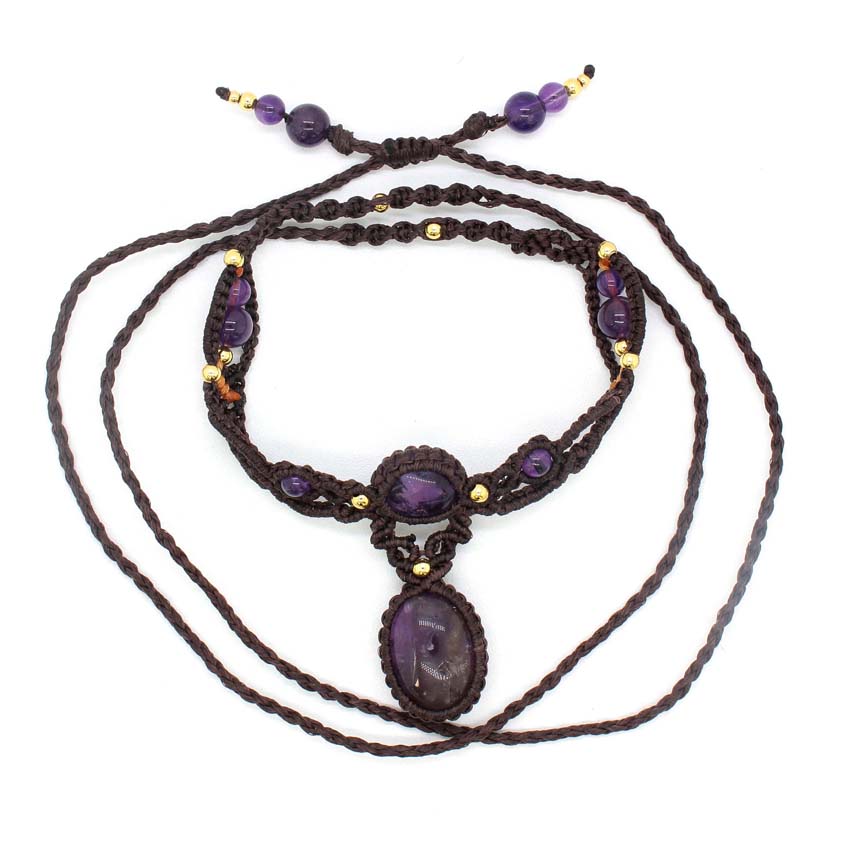 Кристаллическое плетеное ожере – обзор и цена Crystal Pendant Necklace Natural Stone