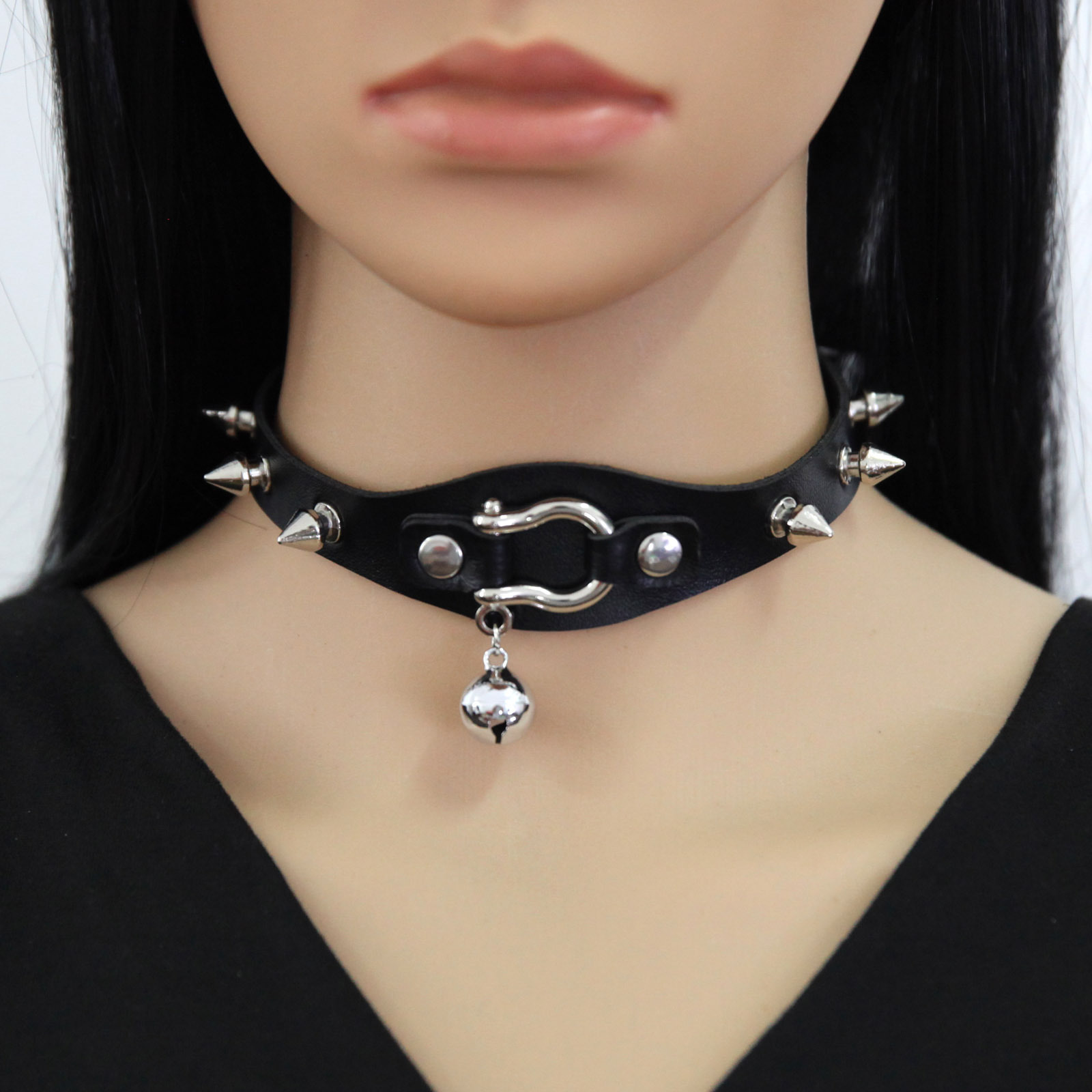 Черное колье с шипами, ожерель – обзор и цена Goth Punk Spike Choker