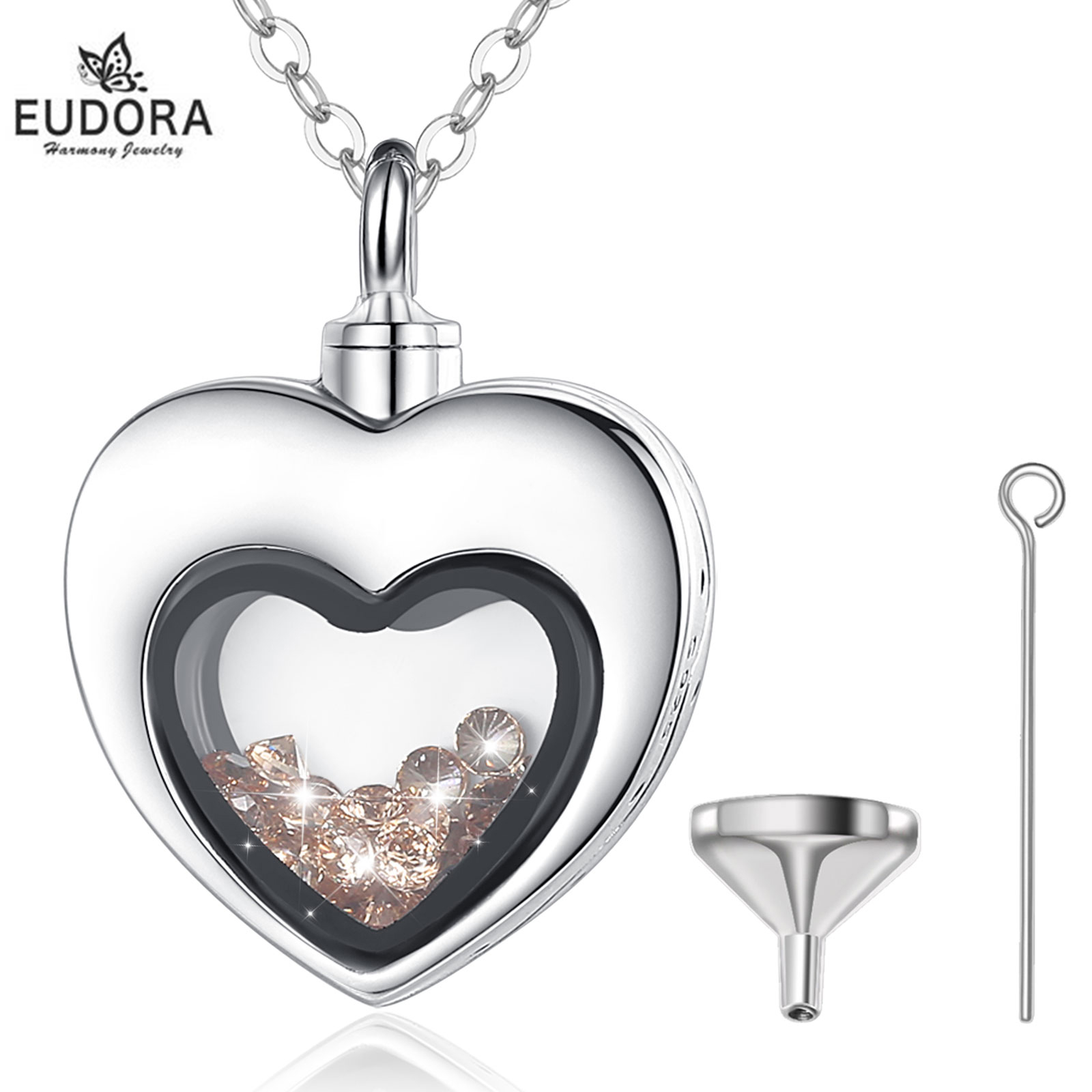 Eudora стерлингового серебра с – обзор и цена Heart Locket Necklace Photo